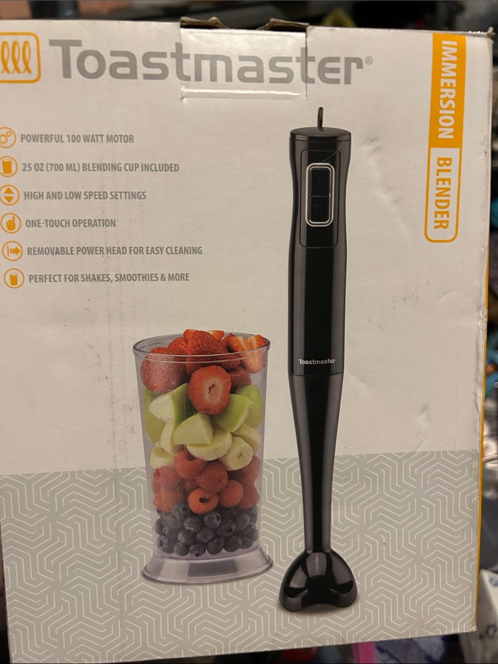 Black Immersion Blender - Powerful Handheld Mixer